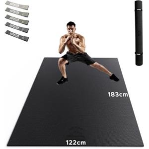 HAPBEAR Tappetino per Esercizi Extra Large-183x122x0,8cm, Antiscivolo, Ultra Resistente, Spesso per Pavimenti Della Palestra di Casa Cardio, Tappetino per Yoga per Fitness