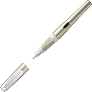 Pelikan 802758 - Penna stilografica Pelikano Up, colore: champagne, pennino M per destrorsi, con cartuccia di inchiostro