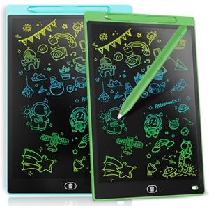 Genialba [2 Pezzi] Tavoletta Grafica LCD Scrittura Colorato 8,5 Pollici, Lavagna da Disegno Cancellabile, Regalo Bambini, Tavoletta Grafica per Giochi per 2 3 4 5 6 7 Anni (Verde&Blu)