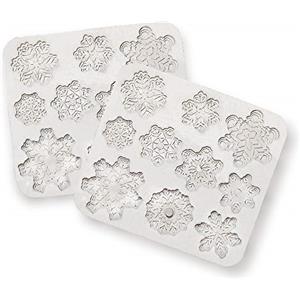 CNYMANY 2 pezzi Stampi per Fondente al Silicone, CNYMANY 20 Cavità 3D Natale Fiocco di Neve Sugar Craft Decorazione Torta Cupcake Progetti di Creazione Pasta di Gomma Resina Polimero Muffa dell'argilla