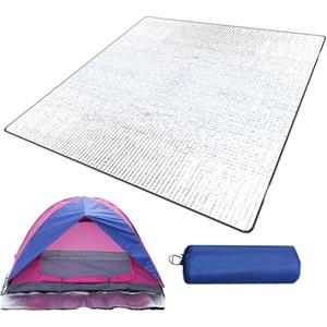 Generic Tappetino per, 195 x 180 cm, impermeabile, isolante, in alluminio, pieghevole, per esterni, per escursioni, picnic, sopravvivenza, spiaggia, campeggio