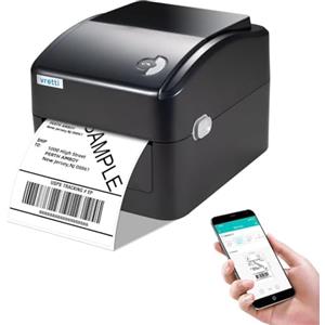 vretti Stampante per etichette Bluetooth, stampante termica DHL 4 x 6, sicurezza di scansione al 99,99%, durata della testina di stampa 3 volte più lunga, senza toner e risparmio del 70%