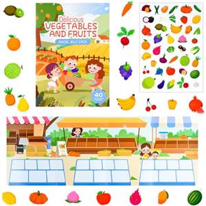 ASTARON Libro di adesivi della fattoria per bambini piccoli, adesivi riutilizzabili impermeabili della fattoria, attività in aereo, giocattoli da viaggio per bambini