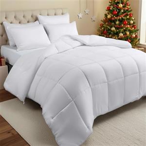 Utopia Bedding Piumino 155x220 cm, Piumone Letto Matrimoniale, 100% Imbottitura in Fibra Cava, Trapunta in Microfibra per Tutte Le Stagioni (Bianco)