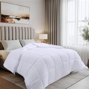 Utopia Bedding Invernale Piumone - Piumino Letto Matrimoniale - Trapunta Matrimoniale 100% Microfibra in Fibra Cava (Bianco, 230 x 220 cm - 350 gsm)