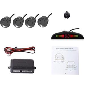 Cocar Sensore di Parcheggio Kit Desplay LED Acustico Auto Reverse Backup di Sistema + 4 Sensori(grigio)