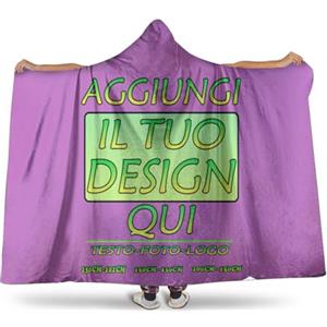 Generic Coperta personalizzata con foto coperta indossabile vestaglia pile donna Personalizzato il tuo con Testo ponderata oversize Flanella plaid per uomo weighted blanket idea regalo donne