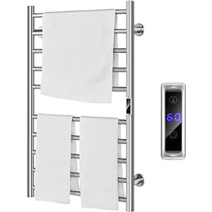 LIFEZEAL Scaldasalviette Elettrico Bagno, Termoarredo Elettrico Bagno, Termosifone Elettrico da Parete, con Timer, LCD, Protezione dal Surriscaldamento e Temperatura Costante, Scalda in Acciaio Inox