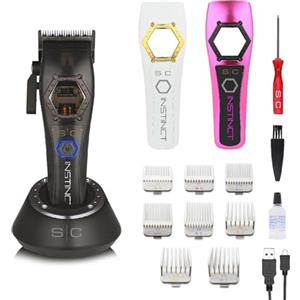 STYLECRAFT Tagliacapelli Uomo Professionale Stylecraft Instinct Clipper Metal Edition by Gamma Più, Regolabarba Uomo con Intuitive Torque Control, 180 Min di Autonomia, Lama Regolabile 0 Gap, 8 Pettini, 3 Cover