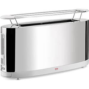 Alessi SG68 - Tostapane di Design con Scaldabrioche, Acciaio Inox e PC, Bianco