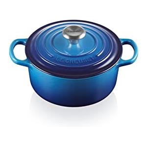 Le Creuset Cocotte rotonda Evolution in ghisa vetrificata 18 cm Azzurro - Perfetta per stufati, zuppe e pane