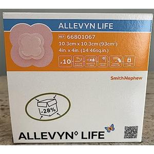 Smith & Nephew Allevyn Life - Medicazione per Ferite 10,3 cm x 10,3 cm, Confezione da 10 Pezzi