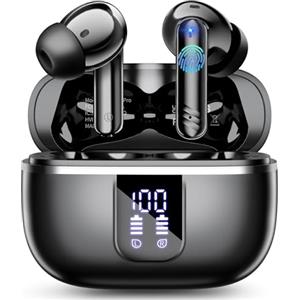 OWMSIC Cuffie Bluetooth, IP7 Impermeabili Cuffie Wireless per Android iOS. Nero