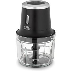 CASO Chop & Go - Tritatutto senza fili con 4 lame in acciaio inox, flessibile e pronto all'uso ovunque, fino a 60 minuti di autonomia, 2300 giri/min, accessori versatili, colore: nero