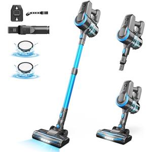 Ziaggnar Aspirapolvere Senza Fili, Scopa Elettrica Senza Fili ultraleggero 6 in 1, 55 minuti di autonomia, Anti-Avvolgimento, Aspirapolvere potente per Pavimenti/Tappeti/Peli Animali