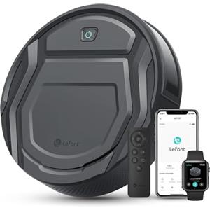 LEFANT Robot Aspirapolvere,Aspirazione 2200Pa,Autonomia 120 min, 6 Modalità di Pulizia,Wi-Fi/App/Alexa,Aspirapolvere Robot Peli di animali,Capelli, Pavimenti,M210P con Telecomando,Grigio