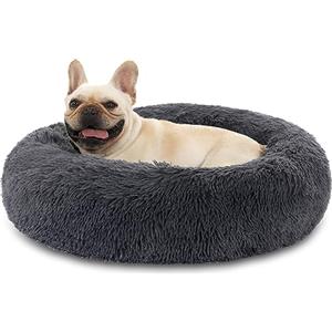 Kfnire Cuccia Cane Gatto Rotondo da Ciambella Soffice Pelliccia Sintetica di Peluche Letto Per Cani e Gatti [M, Ø50 cm] Cuccia per Cane Gatto con Fondo Resistente All'acqua e Antiscivolo