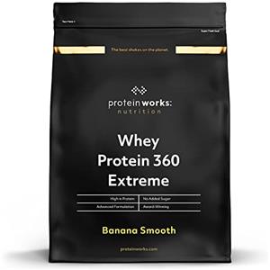The Protein Works - Proteine Whey 360 Extreme in Polvere - Frullato alla Banana - Frullato Ad Alto Contenuto Proteico - Con Glutammina, Vitamine e Minerali - 1,2kg