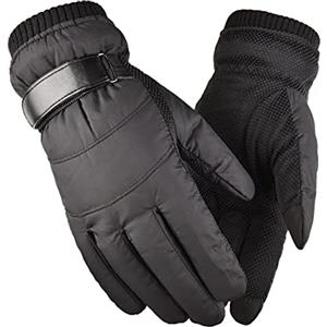 SOLO ACTFIT Guanti Invernali Termici, Guanti Ciclismo Guanti Bici MTB Antivento, Guanti da Sci Impermeabili, Antiscivolo, Touchscreen Guanti per Corsa, Arrampicata, Snowboard Unisex (Nero)