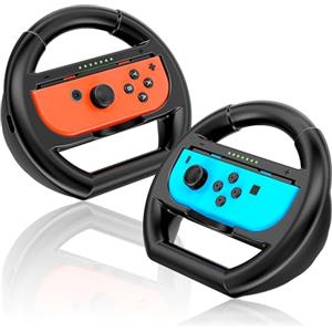 Shadowin Confezione da 2 volanti compatibili con Nintendo Switch e OLED Joy-Cons, Switch Racing Wheels Joycon Controller Accessori per Mario Kart 8 Deluxe (Nero)