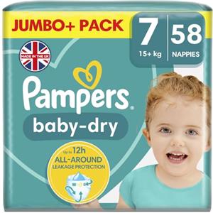 Pampers Pannolini Pampers Baby-Dry, taglia 7, confezione Jumbo da 58