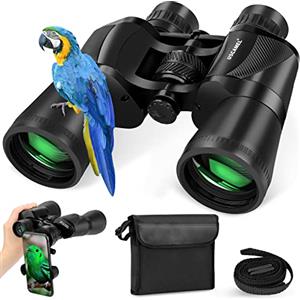 USCAMEL Binocolo Professionale Potente per Adulti: Binocolo 20x50 Professionale Alto Ingrandimento - Prisma BaK-4 e Lente FMC Binocoli con Adattatore Telefonico per Birdwatching Escursionismo