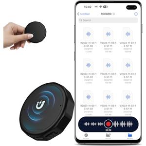NekSide Mini Registratore Vocale - Funzione Magnetica Portatile, Registratore Audio-64GB,1800 Ore Archiviazione, DSP4.0 Registrazione HD Supporto OTG, Voice Recorder per Lezioni/Riunioni/Interviste