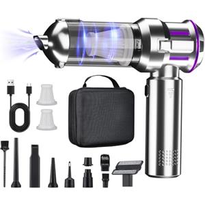 DiliDala Aspirapolvere a Mano, 22000PA Aspirabriciole Senza Fili per Auto, Mini Aspirapolvere Ricaricabilecon Motore Senza Spazzole, 3 Marce, 220000 giri/min, Aspirapolvere per Auto, Divano, Ufficio