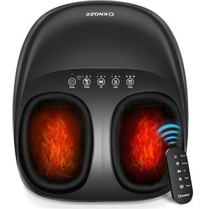 KNQZE Massaggiatore per con Calore, Massaggiatore per Piedi Shiatsu con Impastamento Profondo, Compressione Dell'aria, Spegnimento Automatico e Guaina Lavabile, Piedi fino alla Taglia 46