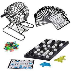 MAGIC SELECT Bingo Gioco. Classico Bingo Metallico per Bambini e Adulti. Divertimento con Amici e Familiari alle Feste, ai Compleanni,ai Regali di Natale.Include 18 Carte,75 Palline,Tamburo e Fiches.2-8 Giocatori.