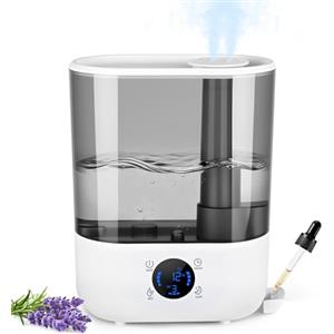 GuKKK Umidificatore Ambiente Bambini, Diffusore di Oli Essenziali, 5.5L, Mist 16dB Silenzioso per Camera da Letto, Cameretta, Piante, Ugello a 360°, Spegnimento Auto, Facile da Pulire
