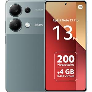 Xiaomi Redmi Note 13 Pro 4G 2.2GHz 8+256GB, FHD+ AMOLED, Fotocamera Ultra-Clear, Batteria 5000mAh, MediaTek Helio G99, Verde (IT Versione)