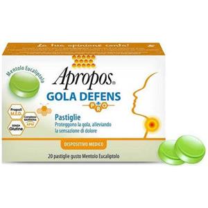 Apropos Gola Defens Pro - Pastiglie Protettive al Mentolo ed Eucaliptolo, 20 Pezzi
