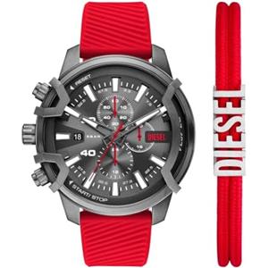 Diesel Orologio Analogico al Quarzo Uomo con Cinturino in Silicone DZ4673SET