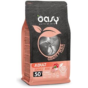 Oasy GRAIN FREE ADULT SMALL MINI TACCHINO 800 gr Prezzo x 2 unità