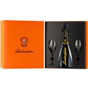 Lamborghini Ottagonale - Cofanetto Regalo con Bottiglia 0,75L e Flûte | Spumante Metodo Charmat, Made in Italy - Linea Ottagonale (YELLOW)