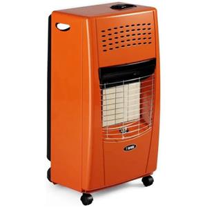 BARTOLINI Stufa a Gas Bartolini Bella I 3 Mattoni Infrarossi Arancio - Potenza 1400W-4200W, Design Compatto e Mobile, Riscalda Fino a 120 mÂ²