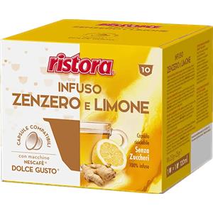 Ristora Capsule Compatibili Dolce Gusto - Infuso Zenzero e Limone, 10 pz, Senza Zuccheri