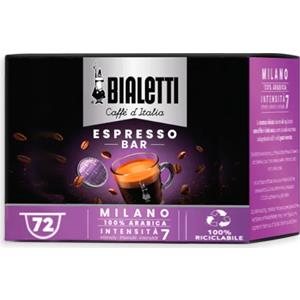 Bialetti Capsule Caffè Milano 72 Pz - Gusto Delicato 100% Arabica con Note di Fiori e Frutta Secca