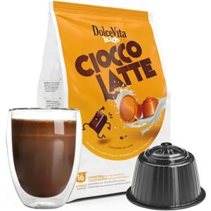 Dolce Vita 16 Capsule Ciocco Latte - Compatibili Nescafé Dolce Gusto, Preparato Solubile per una Colazione Golosa