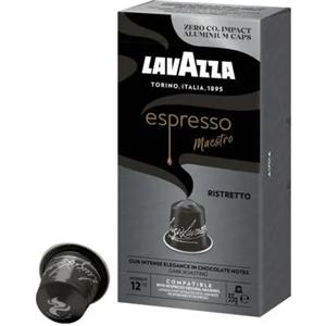 Lavazza Capsule Caffè Espresso Maestro Ristretto in Alluminio - Compatibili Nespresso, 10 Capsule Carbon Neutral