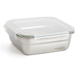 Bidasoa Theo Contenitore quadrato ermetico in acciaio inox 18,3,5 x 18,3 x 6,8 cm - 120 cl
