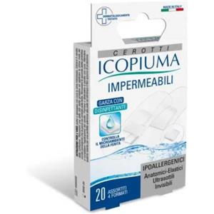 DESA PHARMA Srl Icopiuma Cerotti Impermeabili Ultrasottili Ipoallergenici, 20 Pezzi, Cerotti Trasparenti, Adatti per Ferite e Pelle Sensibile