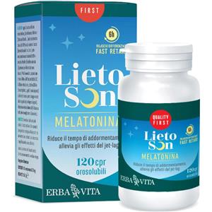 Erba Vita Lietoson Melatonina 120 Compresse Orosolubili - Integratore per il Sonno con Rilascio Graduale