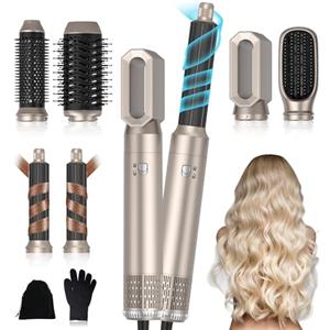 UKLISS Set di styler per capelli 6 in 1 - Pro Styler con spazzola rotonda, Air Curler, spazzola ad aria calda, spazzola per asciugacapelli, spazzola lisciante | per ricci, volume, levigatura e