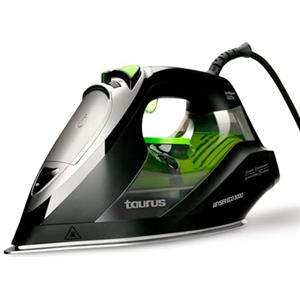 Taurus - Ferro da stiro a vapore Geyser Eco 3000,3000W,Colpo vapore 200 g/min,Punta di precisione,Regolazione vapore e temperatura,Piastra anodizzata ultra scorrevole,Nero