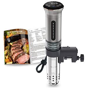 KitchenBoss Sous Vide Roner Cucina a Bassa Temperatura Slow Cooker Circolatore Termico Professionale IPX7 impermeabile,Timer con Touch Screen, Argento