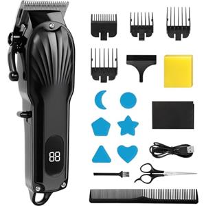 VINATO Rasoio Elettrico Barba, Tagliacapelli Uomo Professionale, Rasoio Elettrico Capelli, Macchinetta per Capelli, Ricarica USB con Display a LED Beard Trimmer Clipper Kit