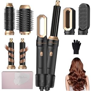 Atopskins Hairstyler Airstyler 6 In 1 Atopskins Asciugacapelli 6 In 1, Set Di Spazzole Per Asciugacapelli, 1000 W Arricciacapelli Con Aria, 3 Regolazioni Della Temp, Spazzole Per Lo Styling, Regali Set Per Donn