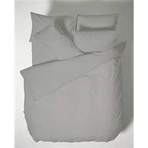 Bianca Cotton Soft Bianca Plain Dyed Cotton Percale Dark Grey 200TC Flat Sheet 260 x 280 cm